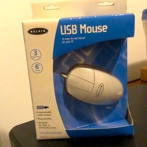 Belkin 3 button mouse with 6 inch cor